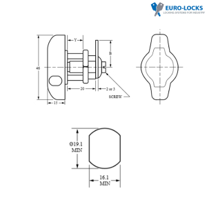 Zamek Euro-Locks 016 - kłódkowy - 4443